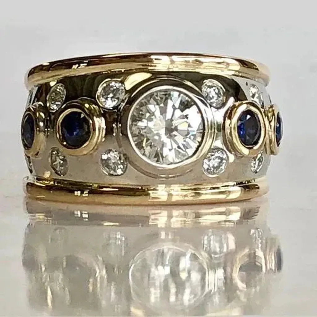 Retro Ring with Zirconia in Gold