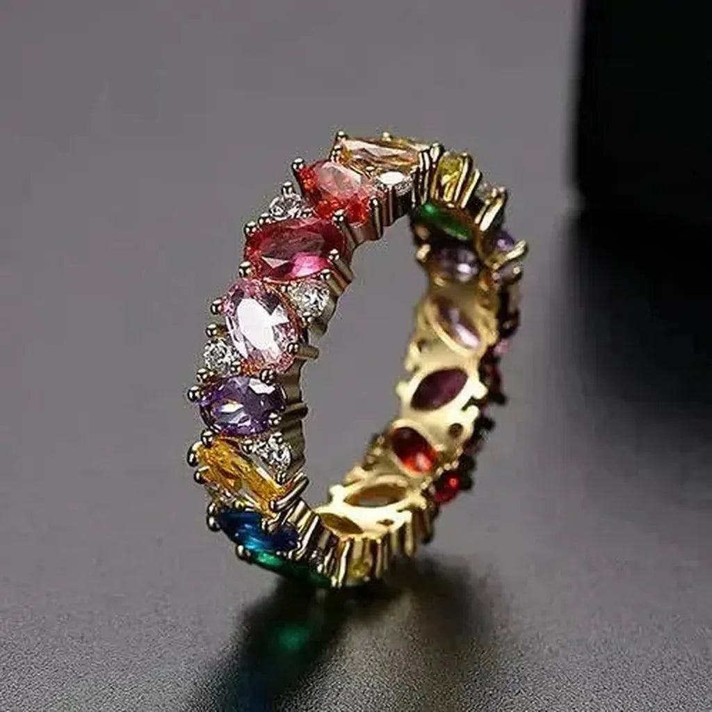 Retro Ring with Colourful Zirconia