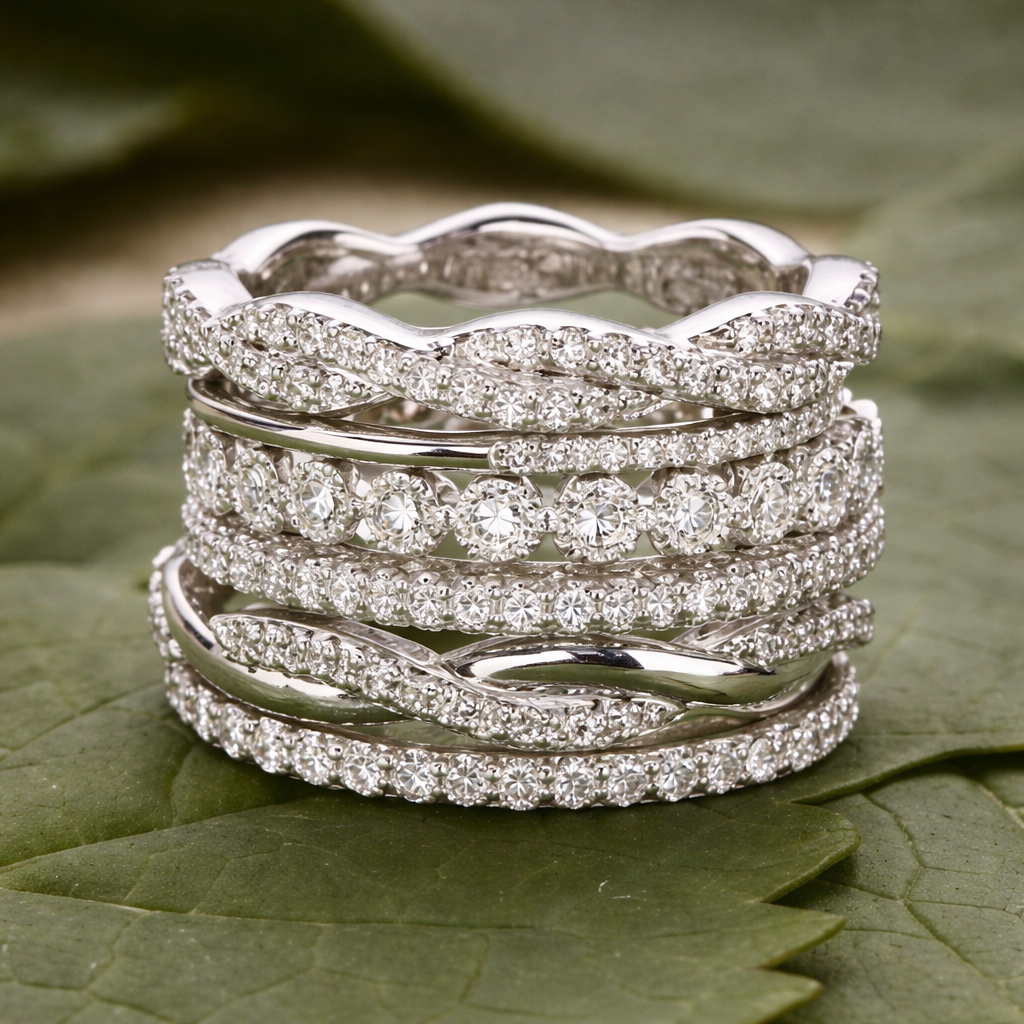 Retro Ring with Multi-Row Zirconia
