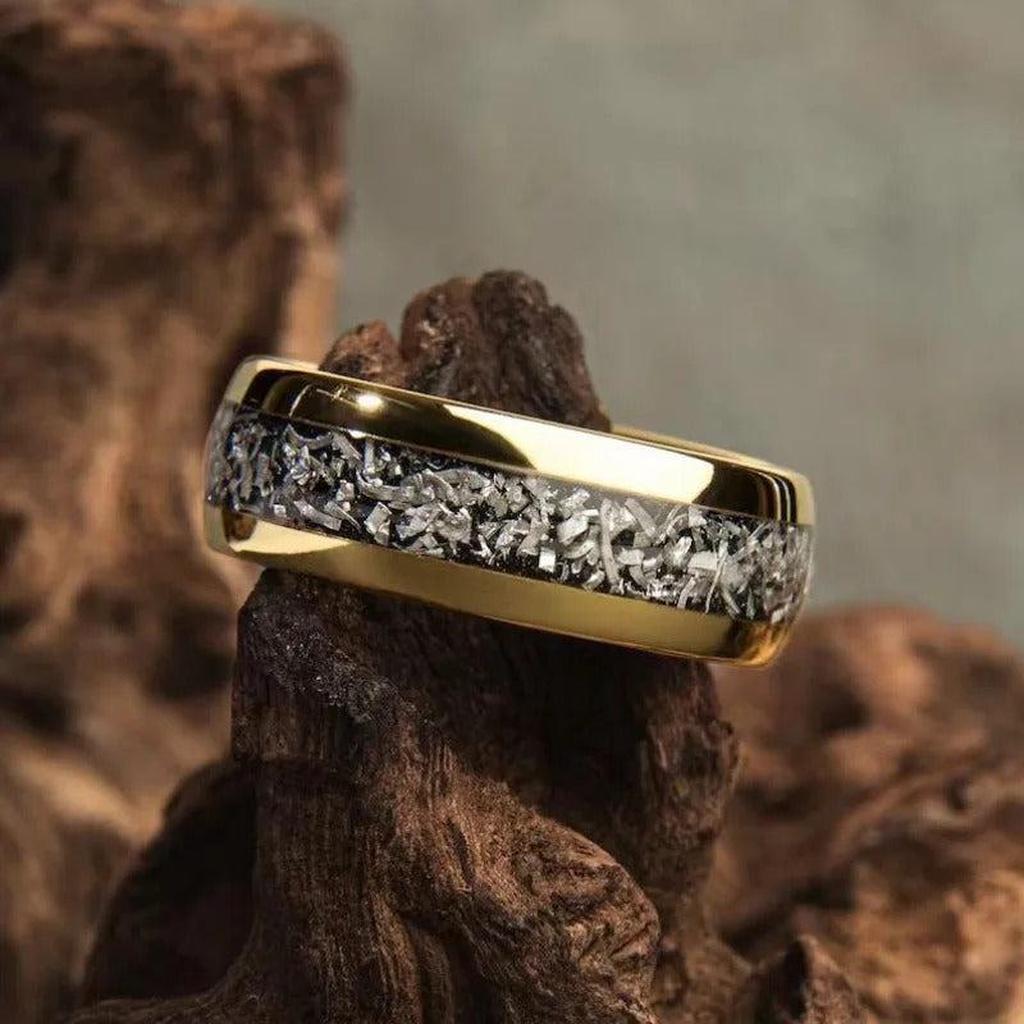 Ring with Shiny Gold Inlays