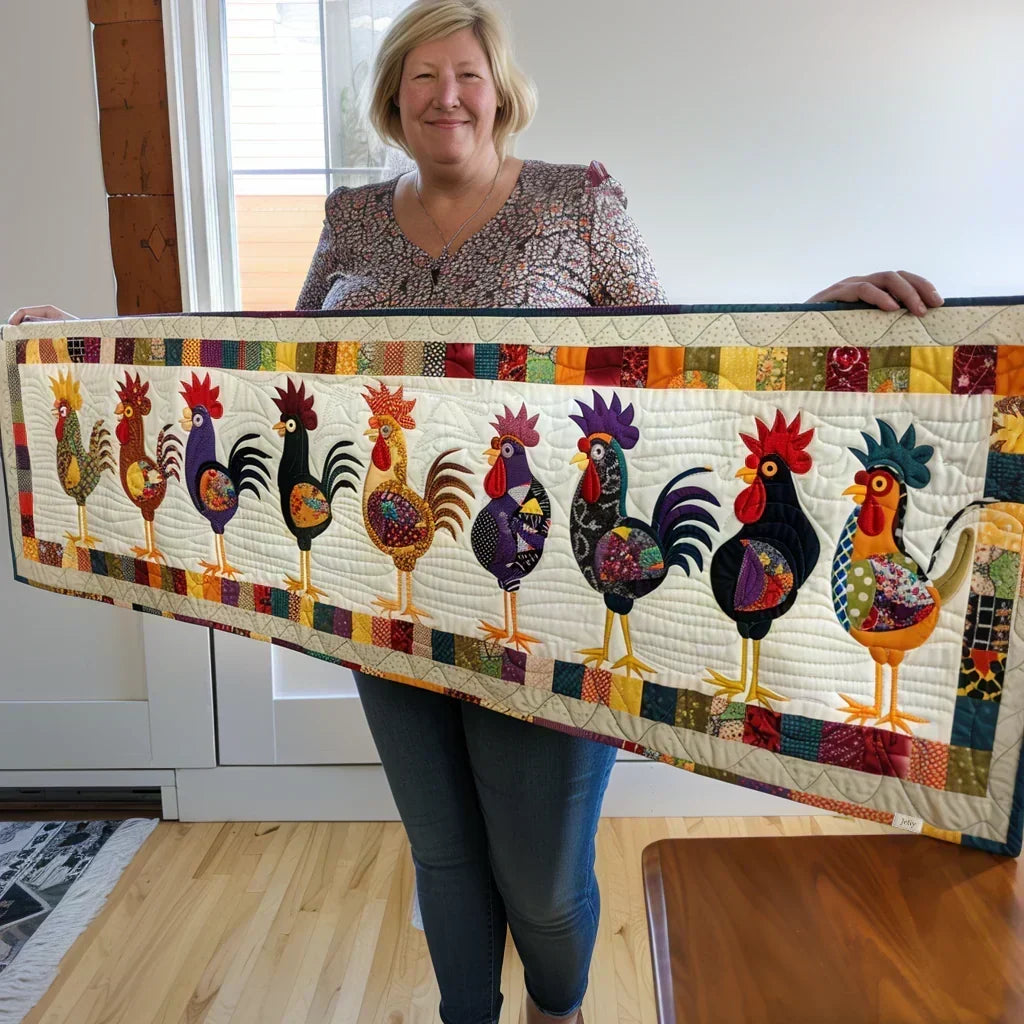 Quilted Table Runner - Chicken Parade