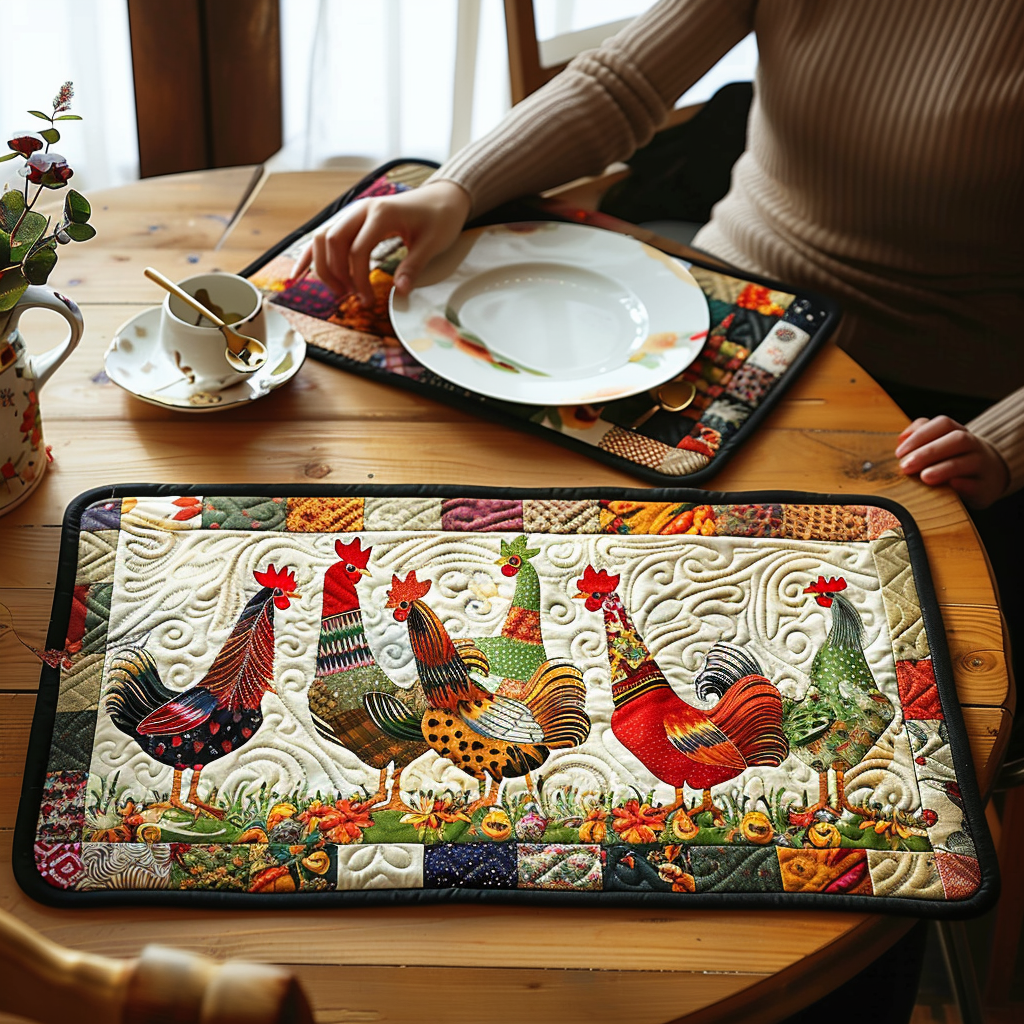 Quilted Placemats with Chicken