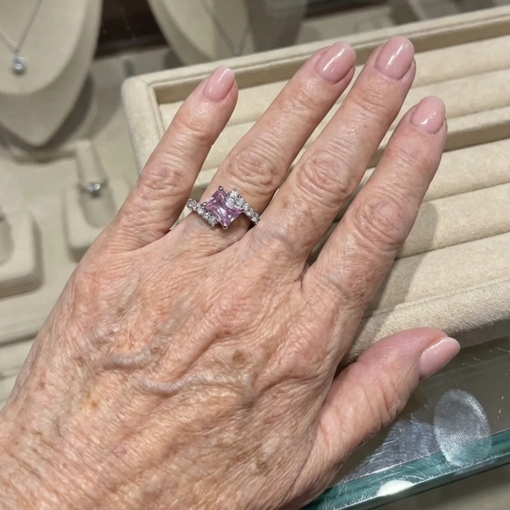 Pink Sapphire Ring | White Gold