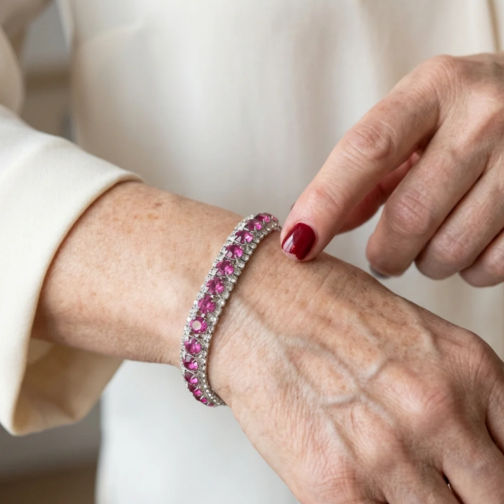 Tennis Bracelet “Rose Shine” | Gold