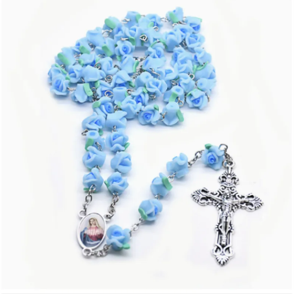 Rosary Necklace with Wheel Pendants