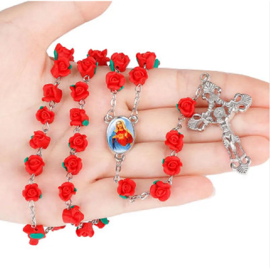 Rosary Necklace with Wheel Pendants