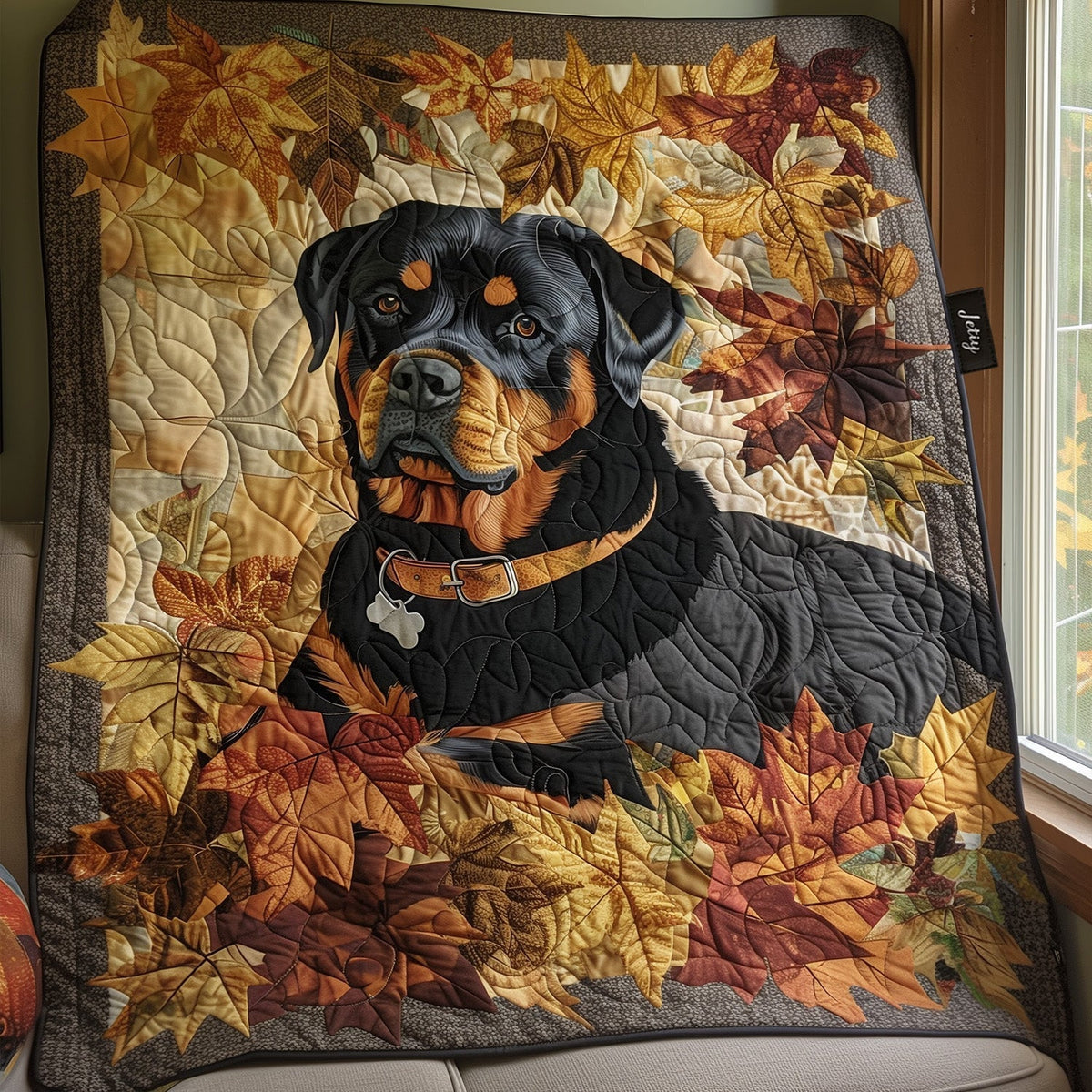 Quilted Blanket – Rottweiler's Autumn Breeze