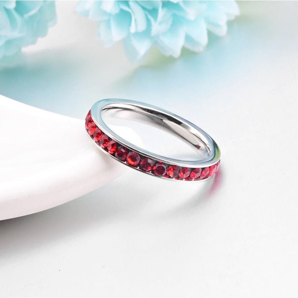 Ruby Ring “Eternal Row” in White Gold