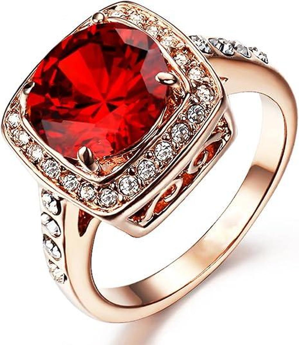 Ruby Ring with Rose Gold Wreath