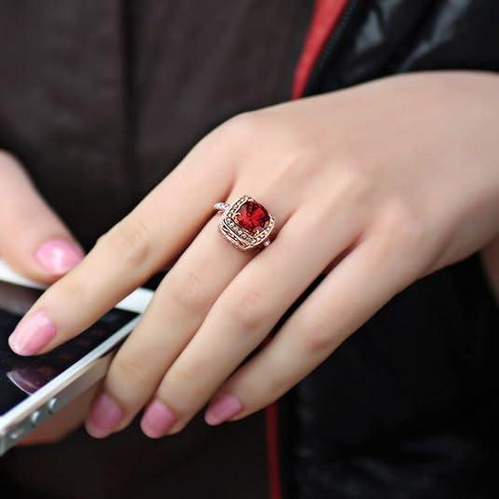 Ruby Ring with Rose Gold Wreath