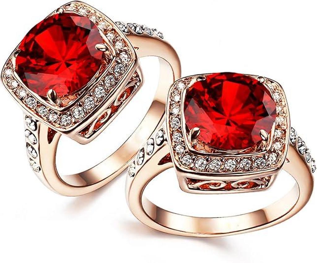 Ruby Ring with Rose Gold Wreath
