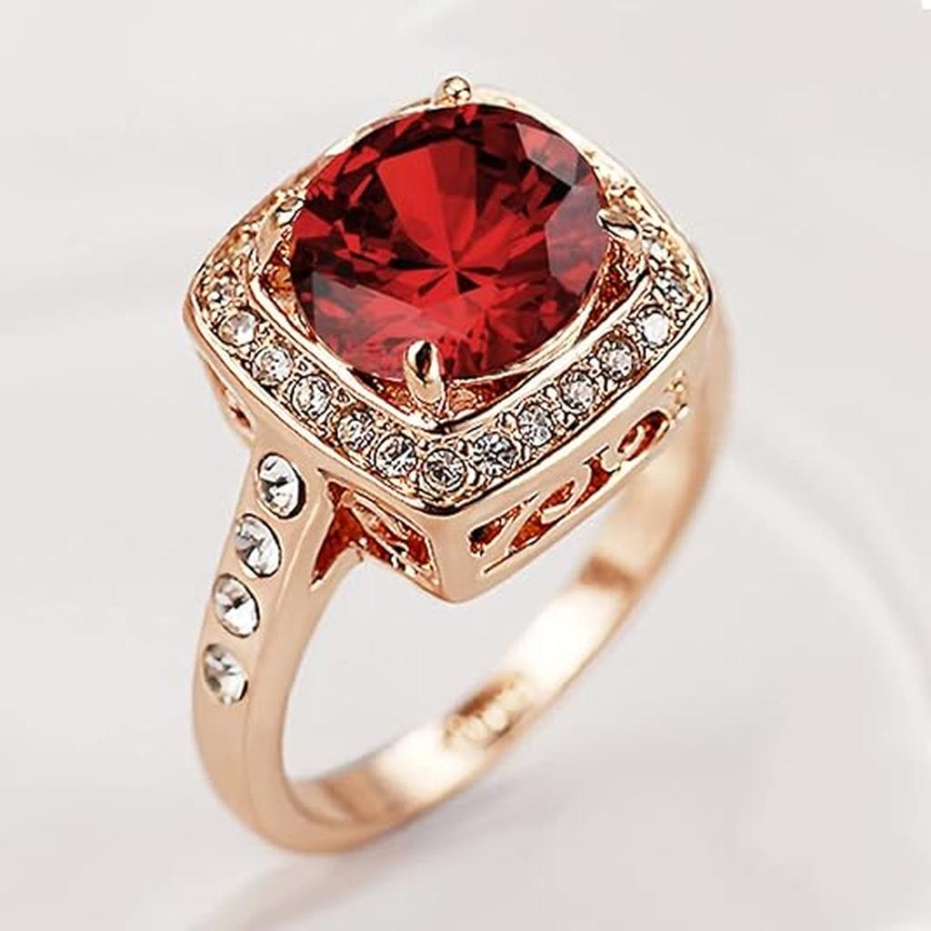 Ruby Ring with Rose Gold Wreath