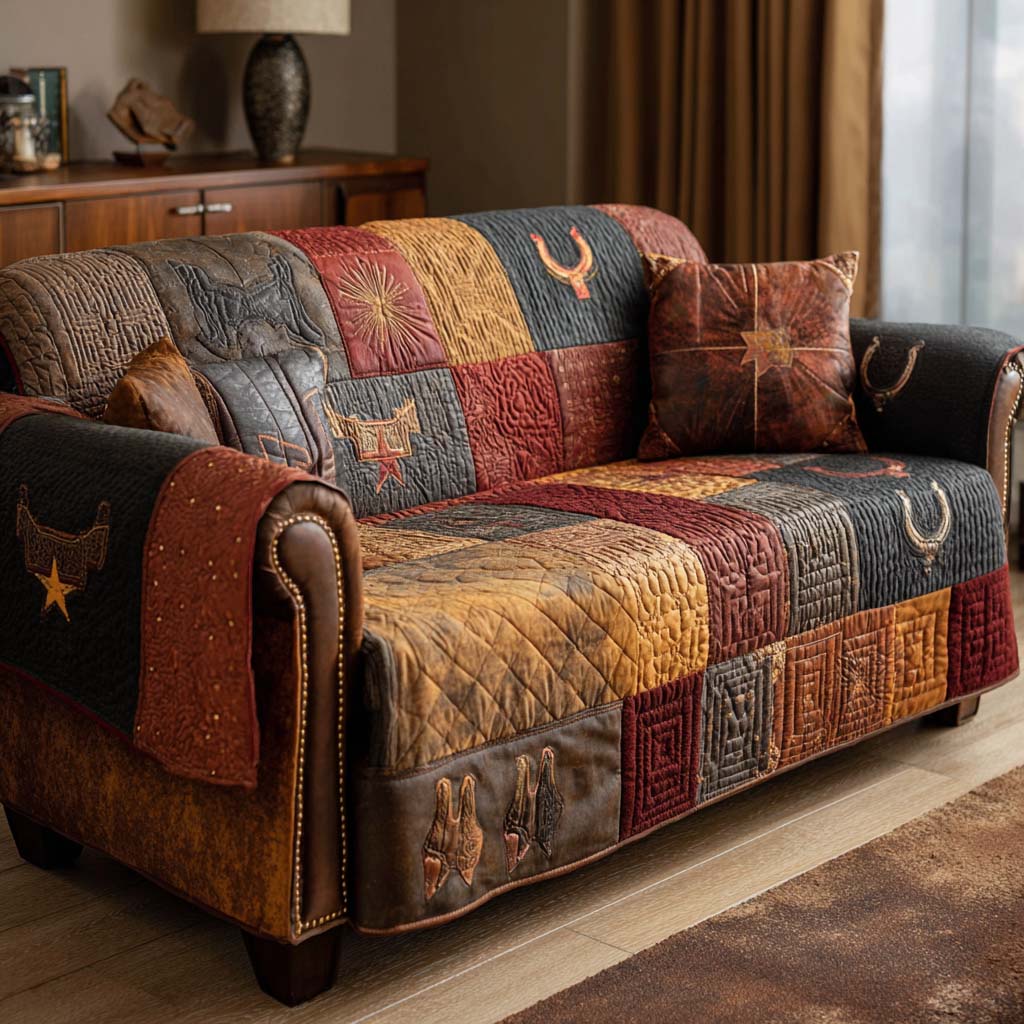 Quilted Sofa Cover – Quilted Rustic Rodeo Sofa Cover
