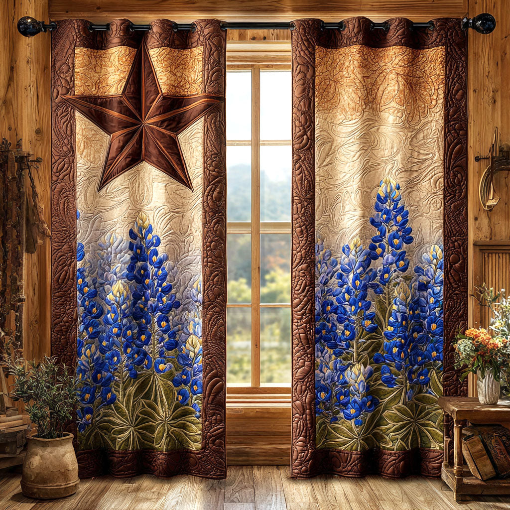 Quilted Curtains – Rustic Star Bloom