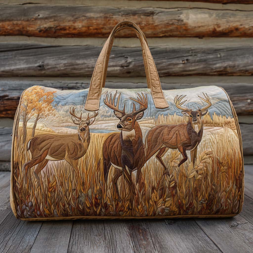 Quilted Travel Bag – Rustic Forest