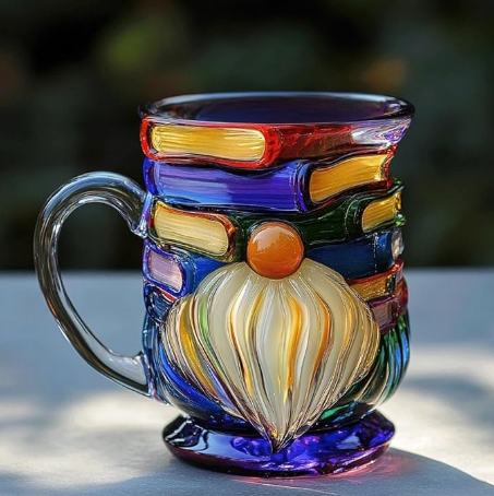 3D Gnome Handmade Mug for Book Lovers