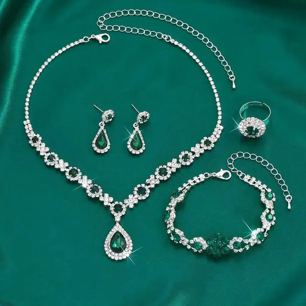 Adriana Lysandra Jewellery Set | White Gold