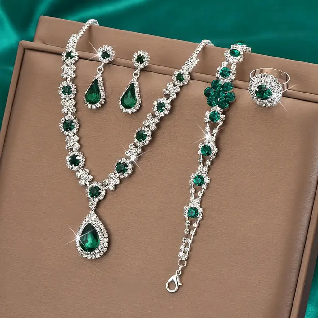 Adriana Lysandra Jewellery Set | White Gold