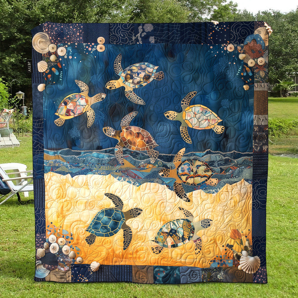 Quilted Blanket – Sea Turtle Mingle