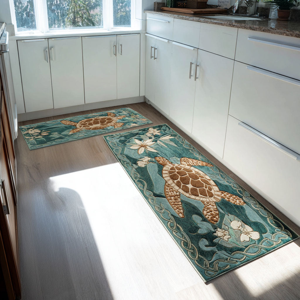 Non-Slip Kitchen Rug – Kitchen Mat Sea Foam
