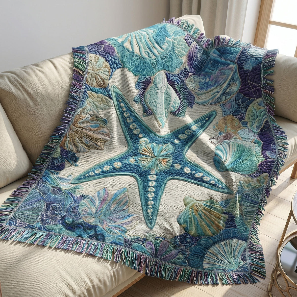 Woven Blanket – Seashell Symphony
