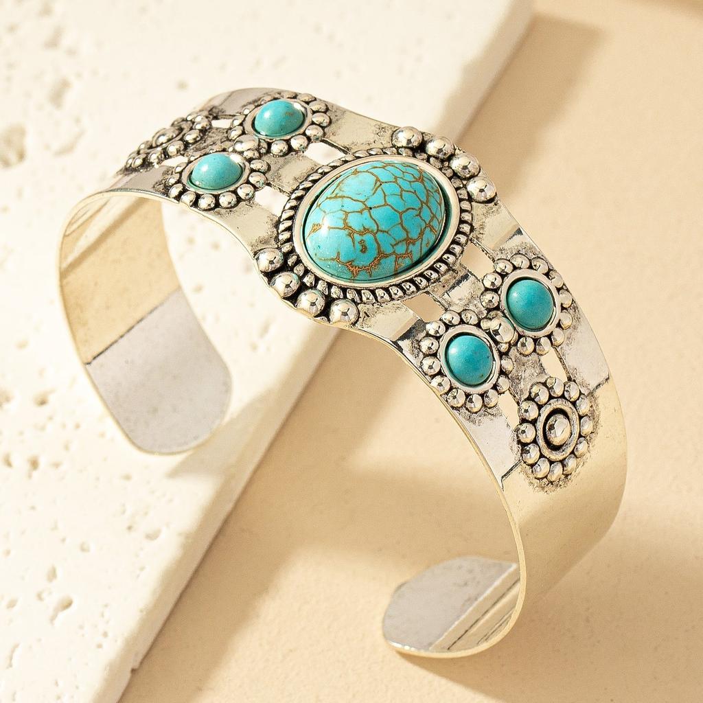 Seren Turquoise Bangle | White Gold