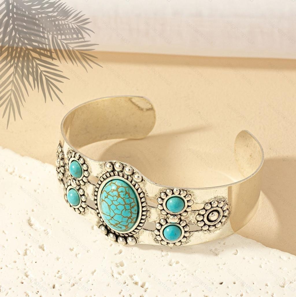Seren Turquoise Bangle | White Gold