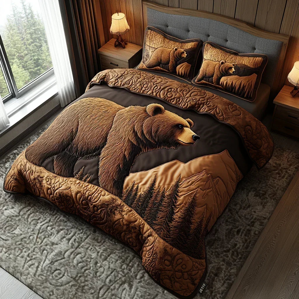 3-Piece Quilted Bedding Set – Wild Trails