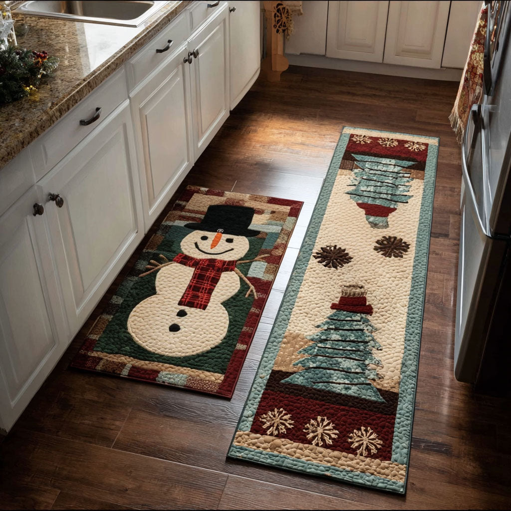Non-Slip Kitchen Rug – Winter with Snowy Details