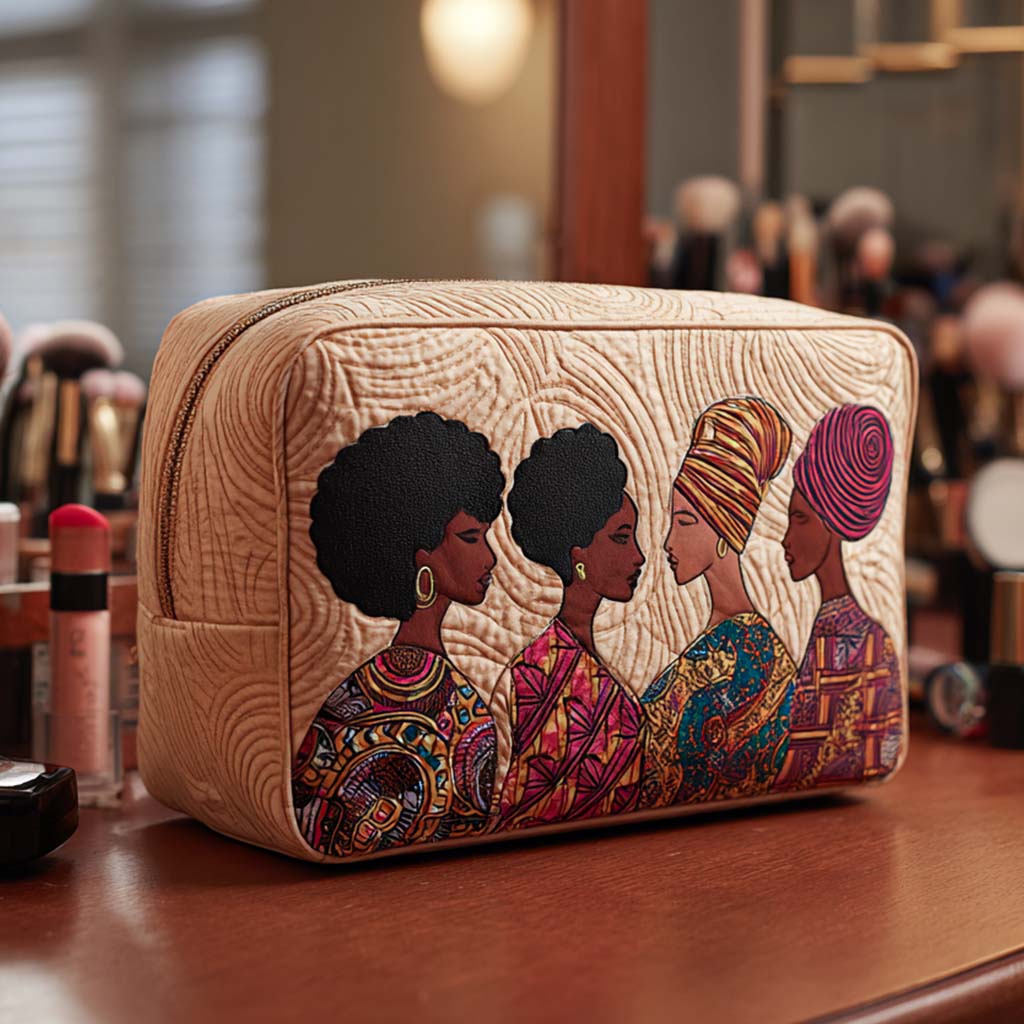 Quilted Makeup Bag with Friendship Hearts