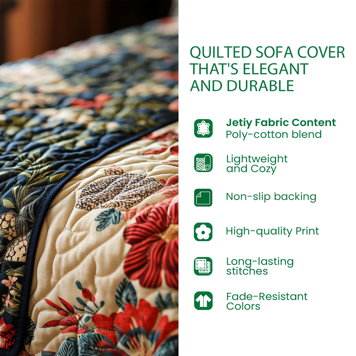 Quilted Sofa Cover – with Forest at Dusk