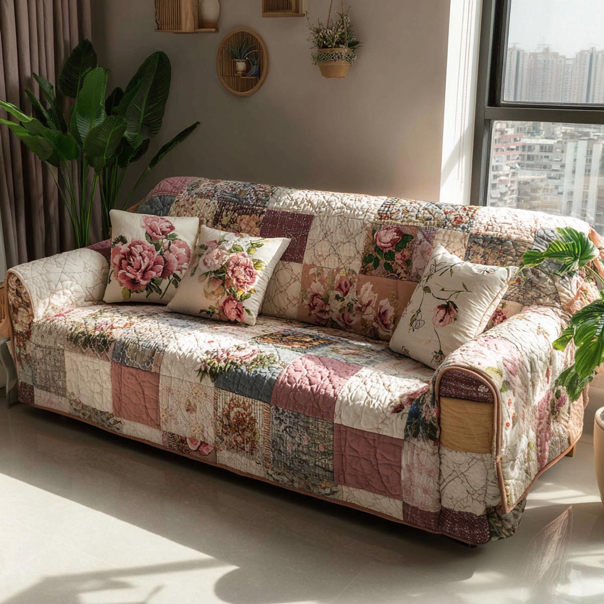 Quilted Sofa Cover – with Homely Atmosphere