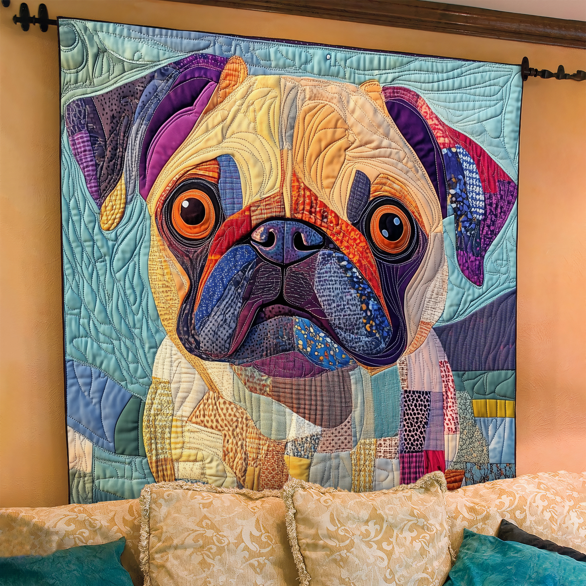 Quilted Blanket – Squishy Pug Love