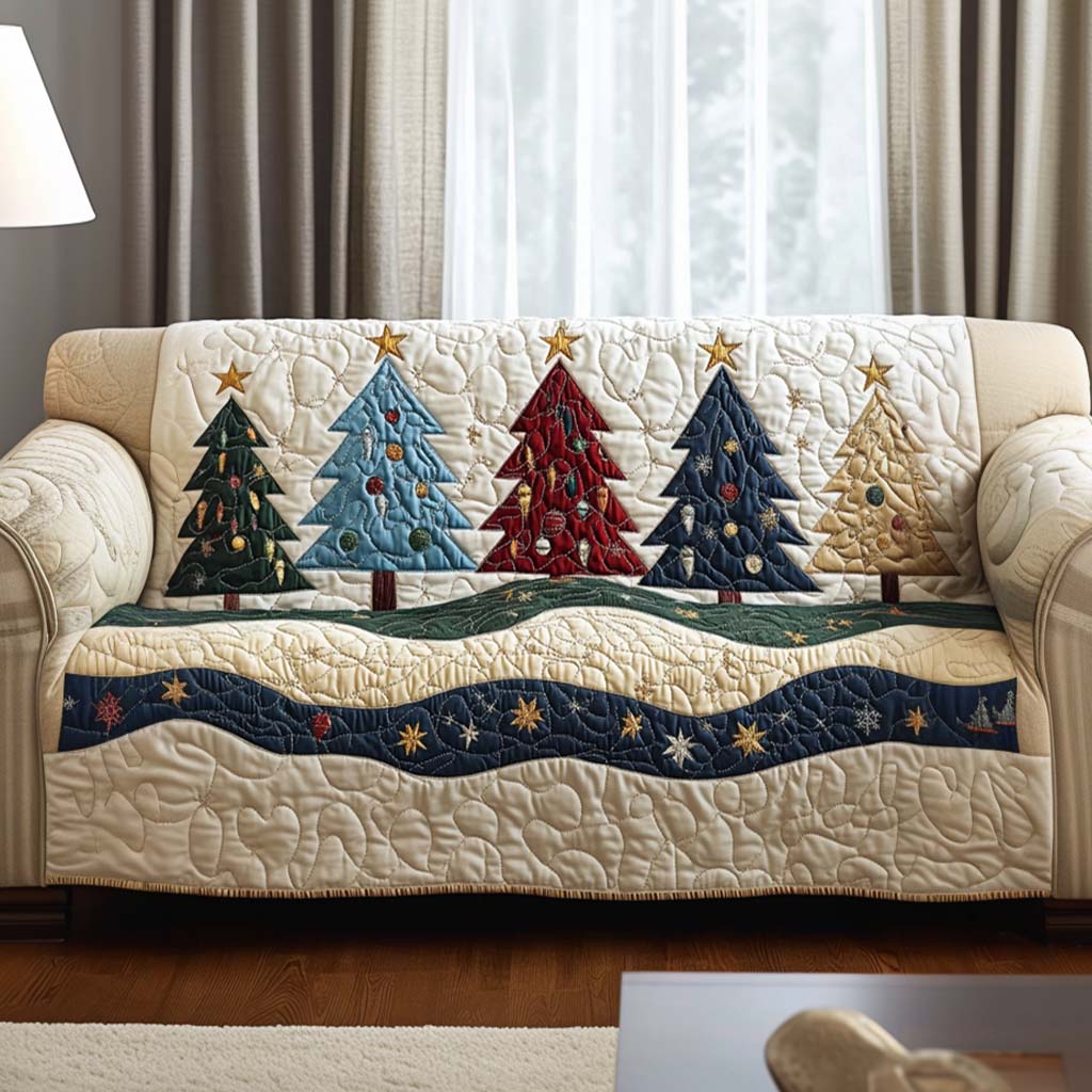 Quilted Sofa Cover with Christmas Design