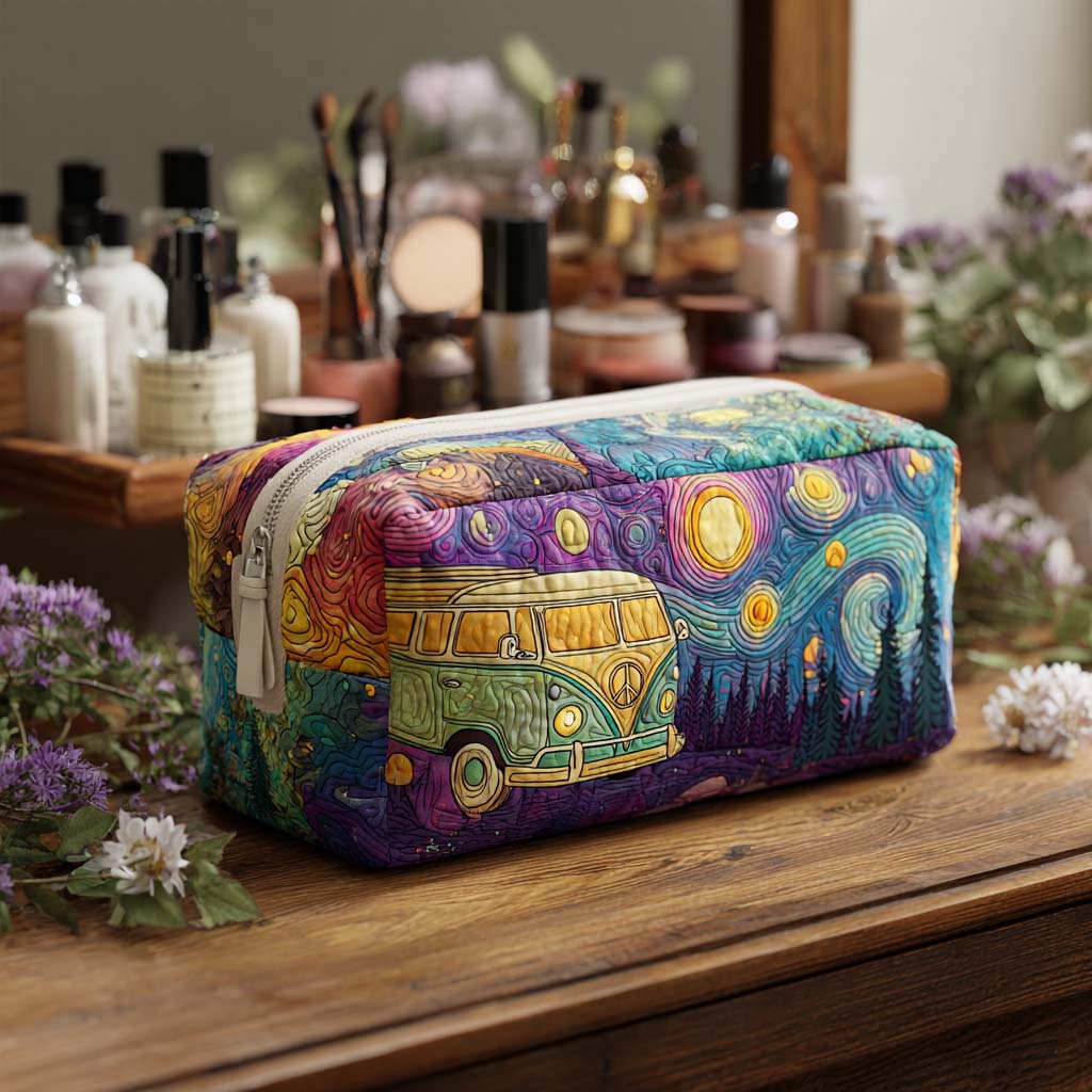 Quilted Makeup Bag with Star Journey