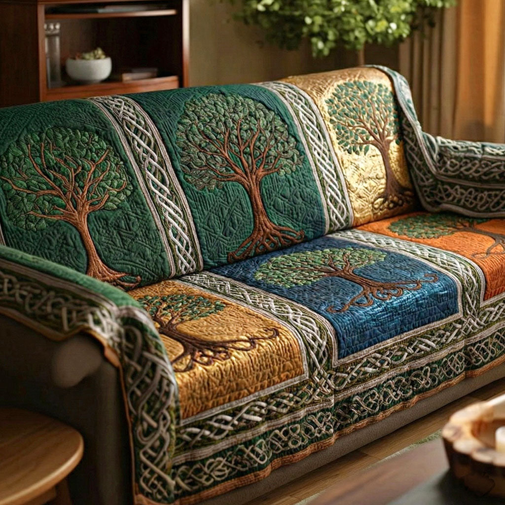 Quilted Sofa Cover – with Tree of Life