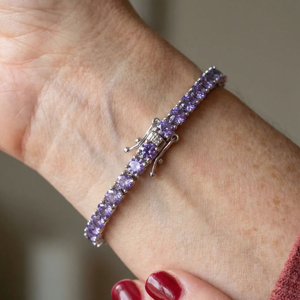 Tennis Bracelet with Amethyst
