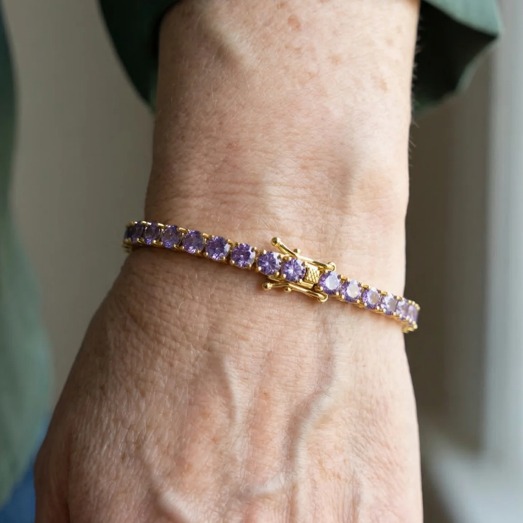 Tennis Bracelet with Amethyst