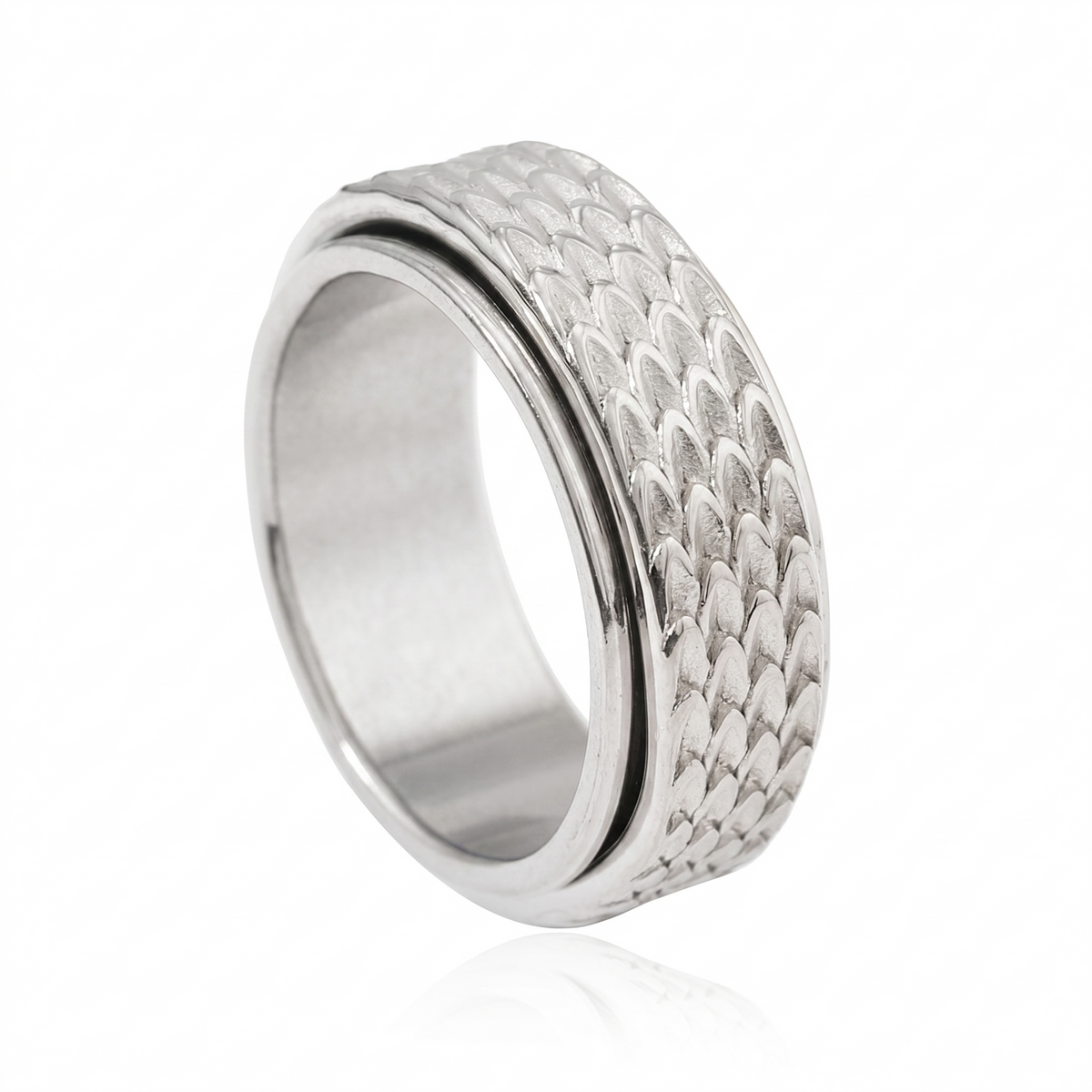 Toren Spinner Ring with Scale Pattern | Gold