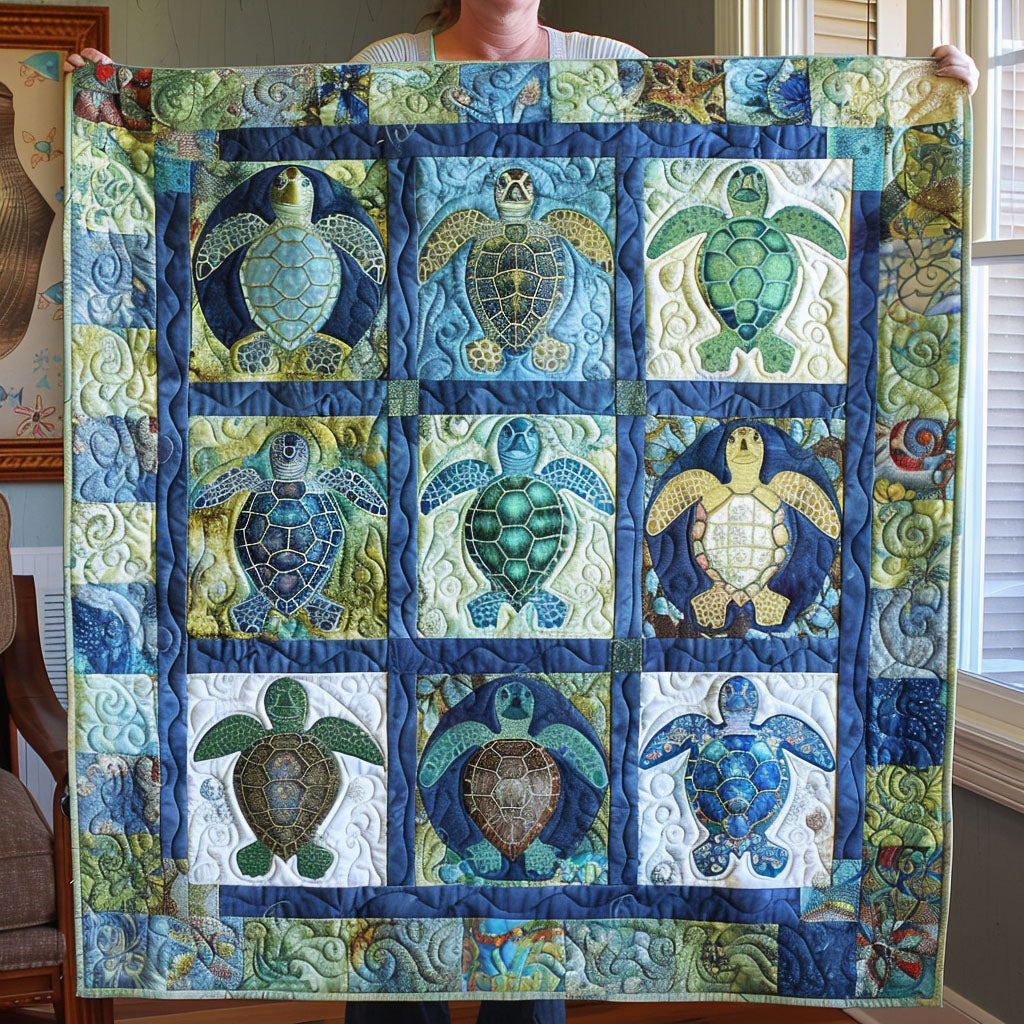 Quilted Blanket – Turtle Tide