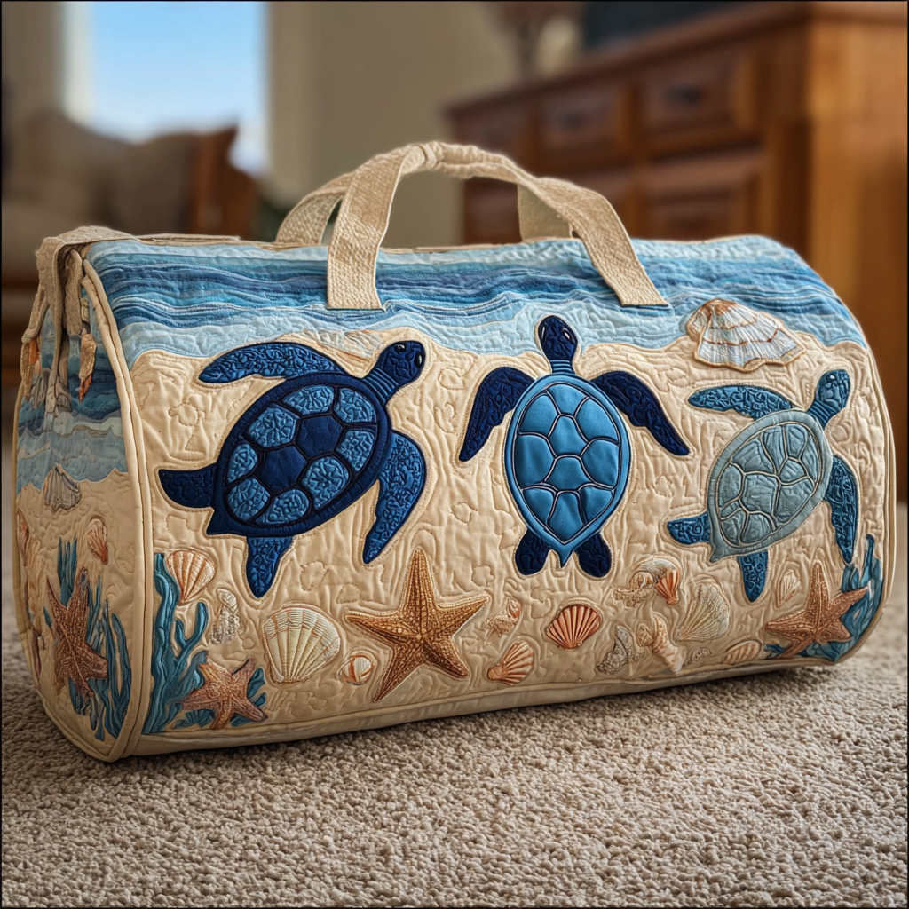 Quilted Travel Bag – Dreaming Turtle