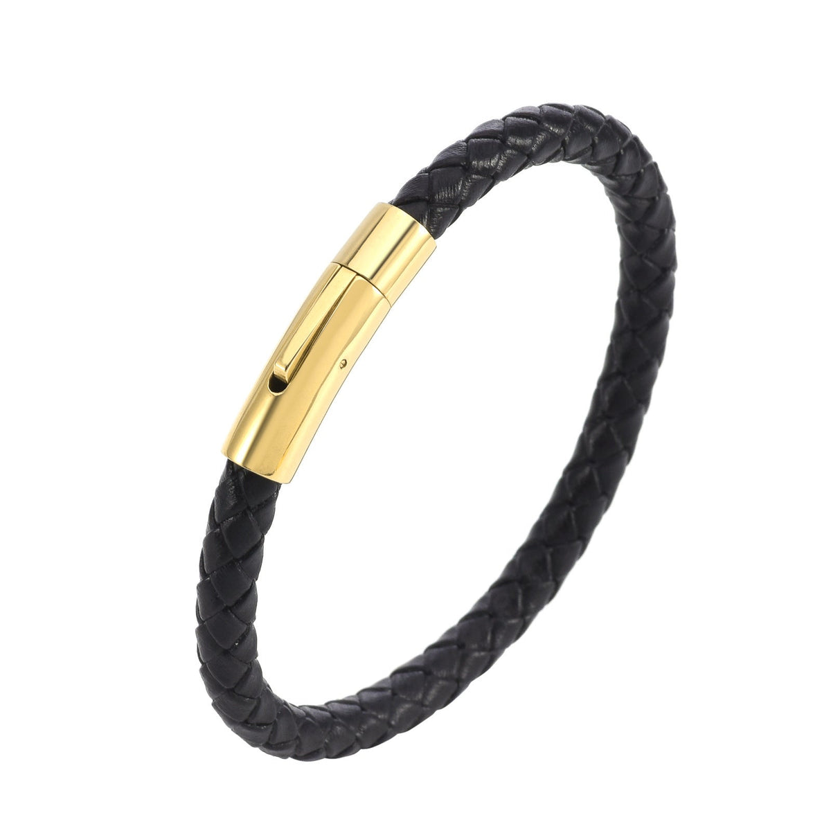 Valor Braided Leather Bracelet | White Gold