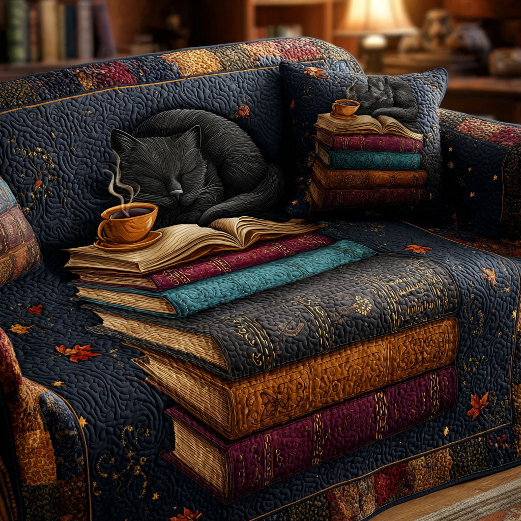Quilted Sofa Cover with Velvety Look