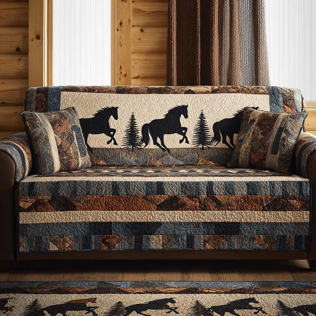 Quilted Sofa Cover in Vintage Style
