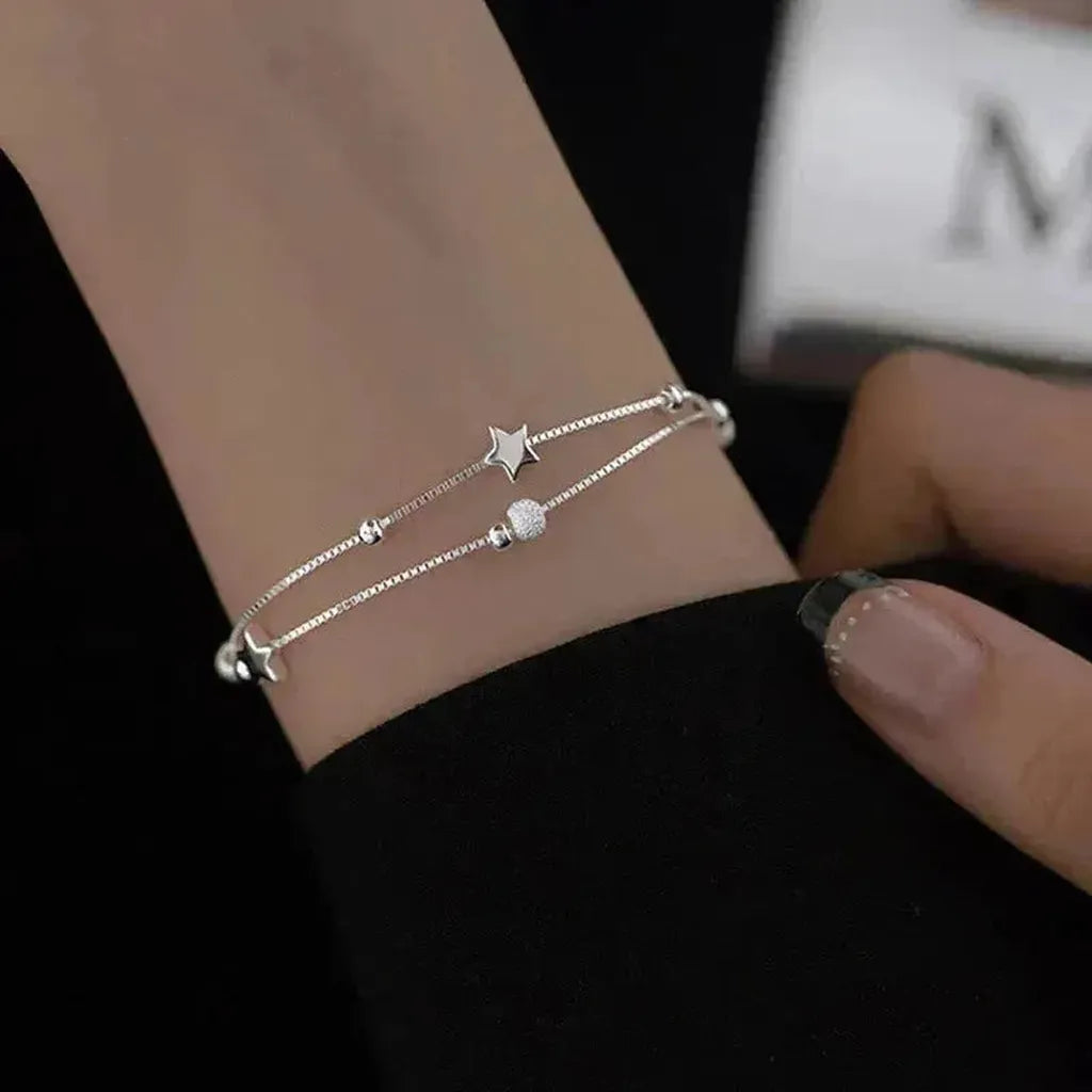 White Gold Bracelet with Stars