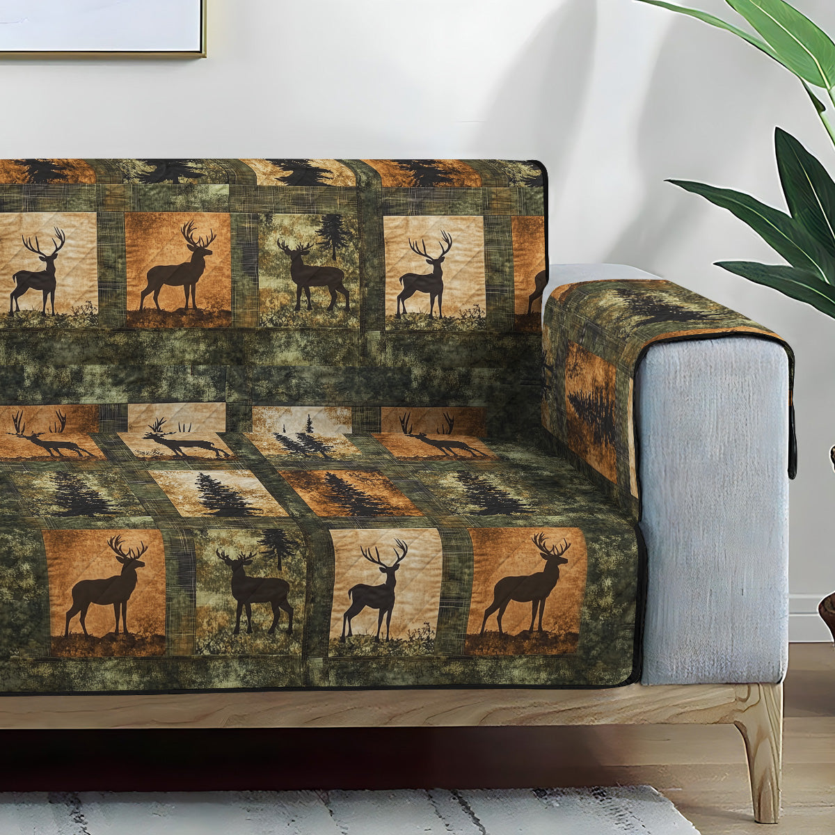 Quilted Sofa Cover – with Elegant Forest