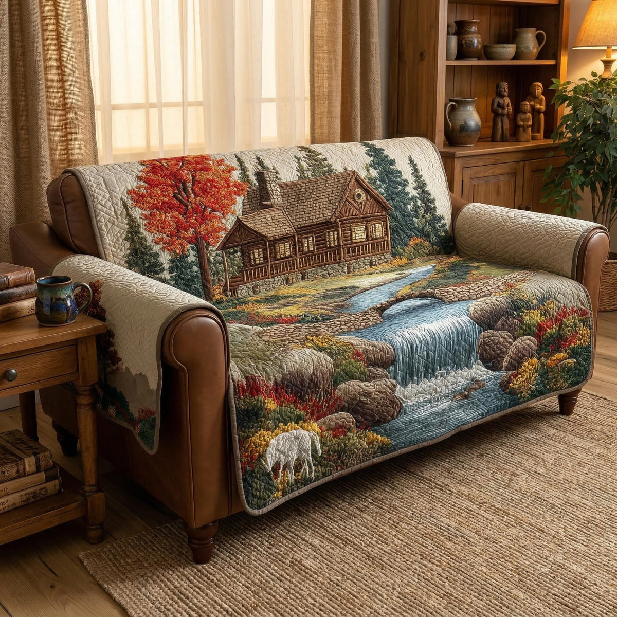 Quilted Sofa Cover – Quilted Rustic Sofa Cover
