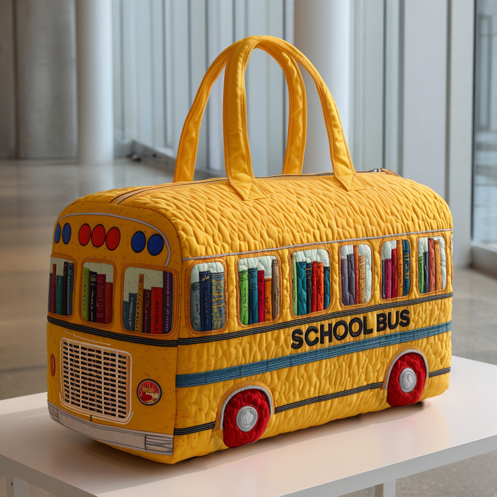 Quilted Travel Bag – Yellow School Bus