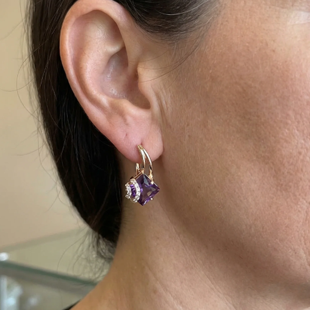 Zephira Pavé Earrings “Crown Light” | Rose Gold