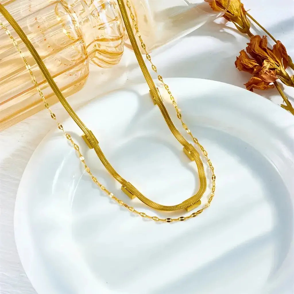 Two-Layer Retro Gold Necklace “Sorella Gem”
